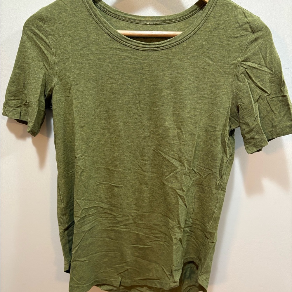 lululemon athletica Olive Green Short Sleeve Top